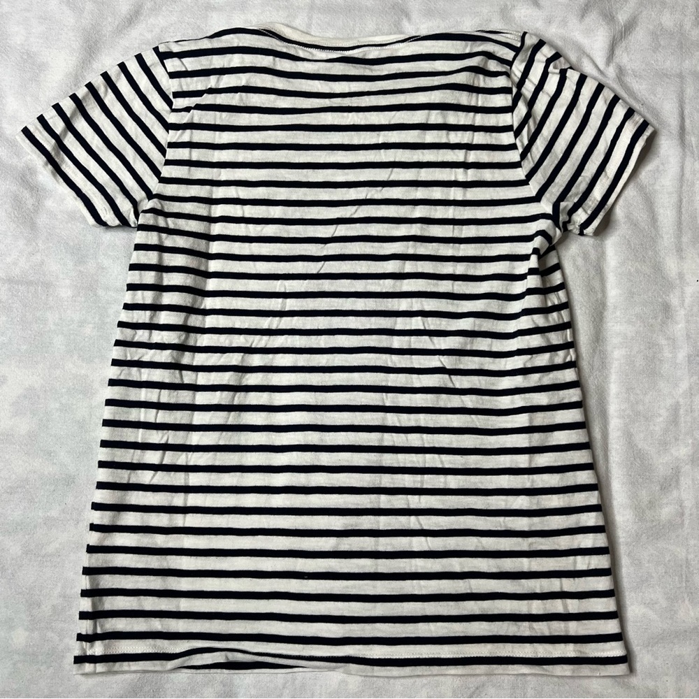 J. Crew Black & White Stripe Tee with Red Sequin Cherry - Picture 5 of 5